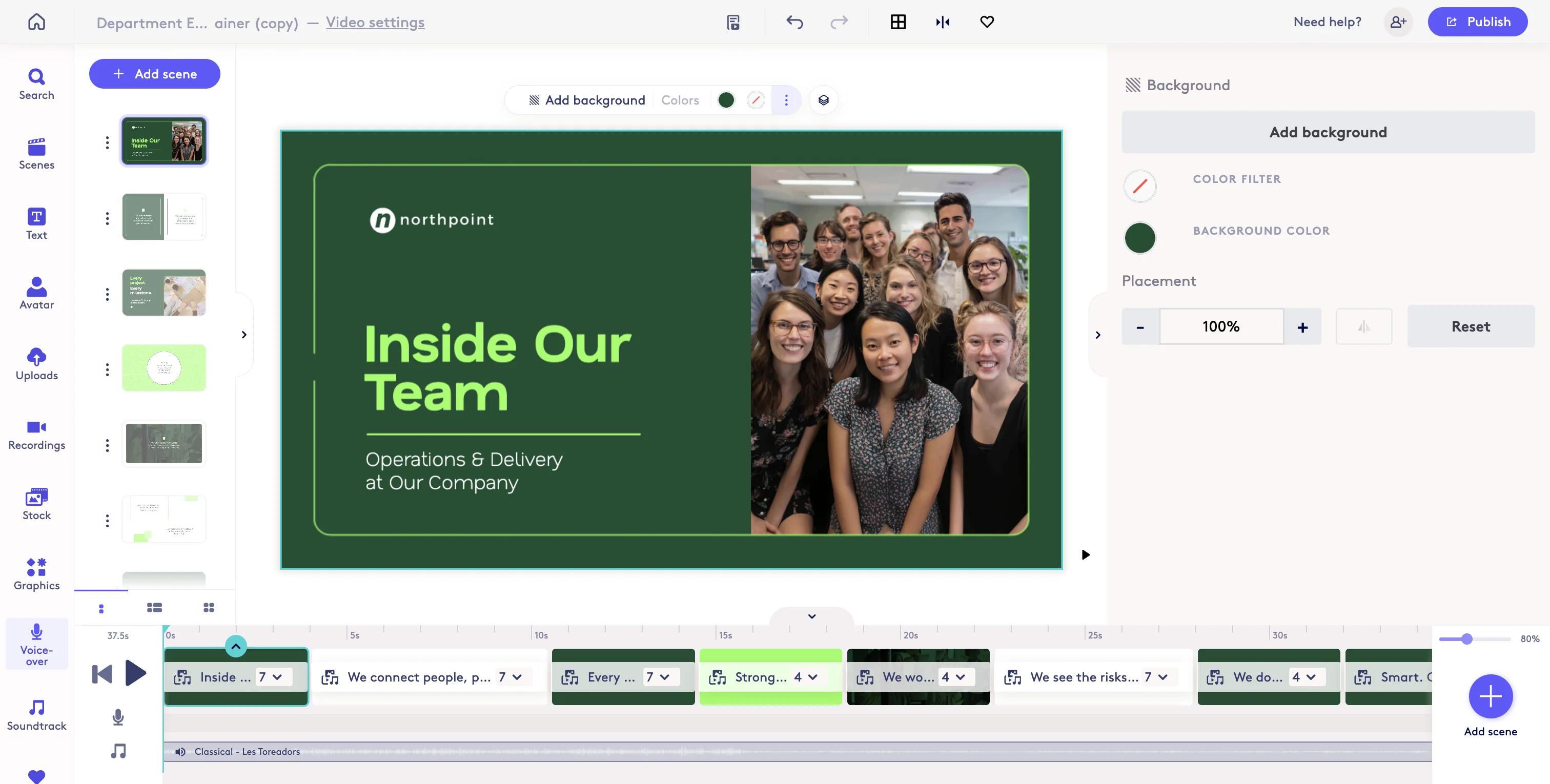 Screenshot showing To add an Additional Music Track, start in the editor and make sure your music is NOT selected and click the Sountrack button.