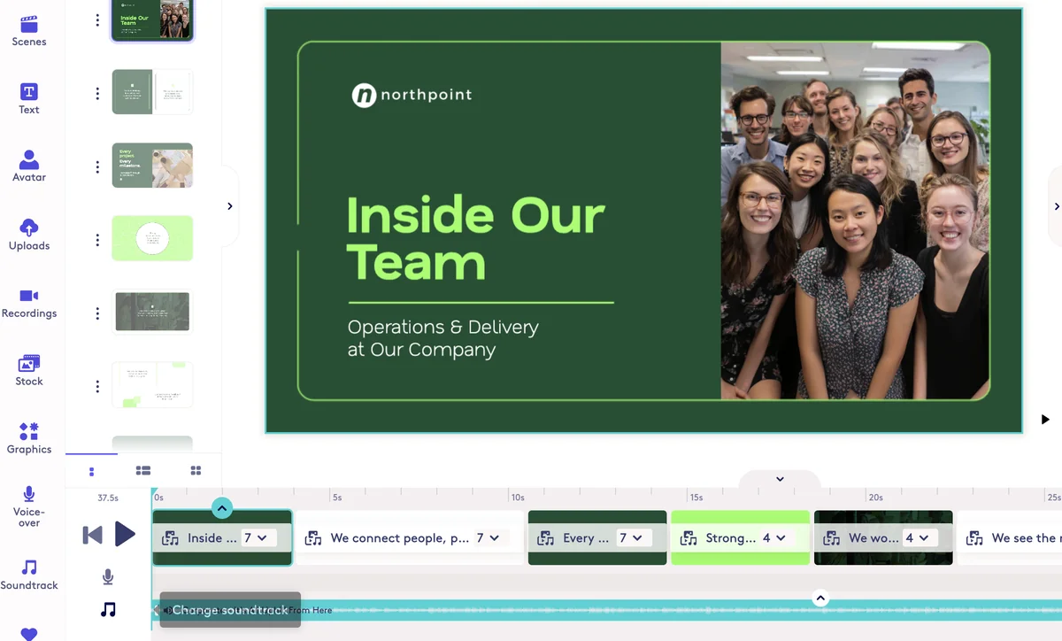 Screenshot showing To change a music track. Select the current track and cilck either of the Soundtrack buttons.
