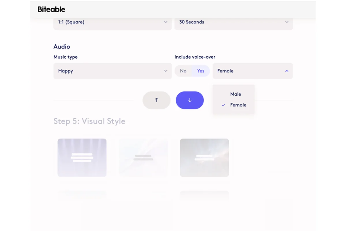 Screenshot showing You can select a voiceover in AVA. Since we just do male/female, seems like we can probably just leave this alone.