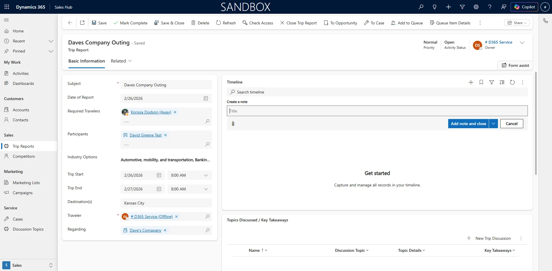 Screenshot showing Click on 'Enter a note...'