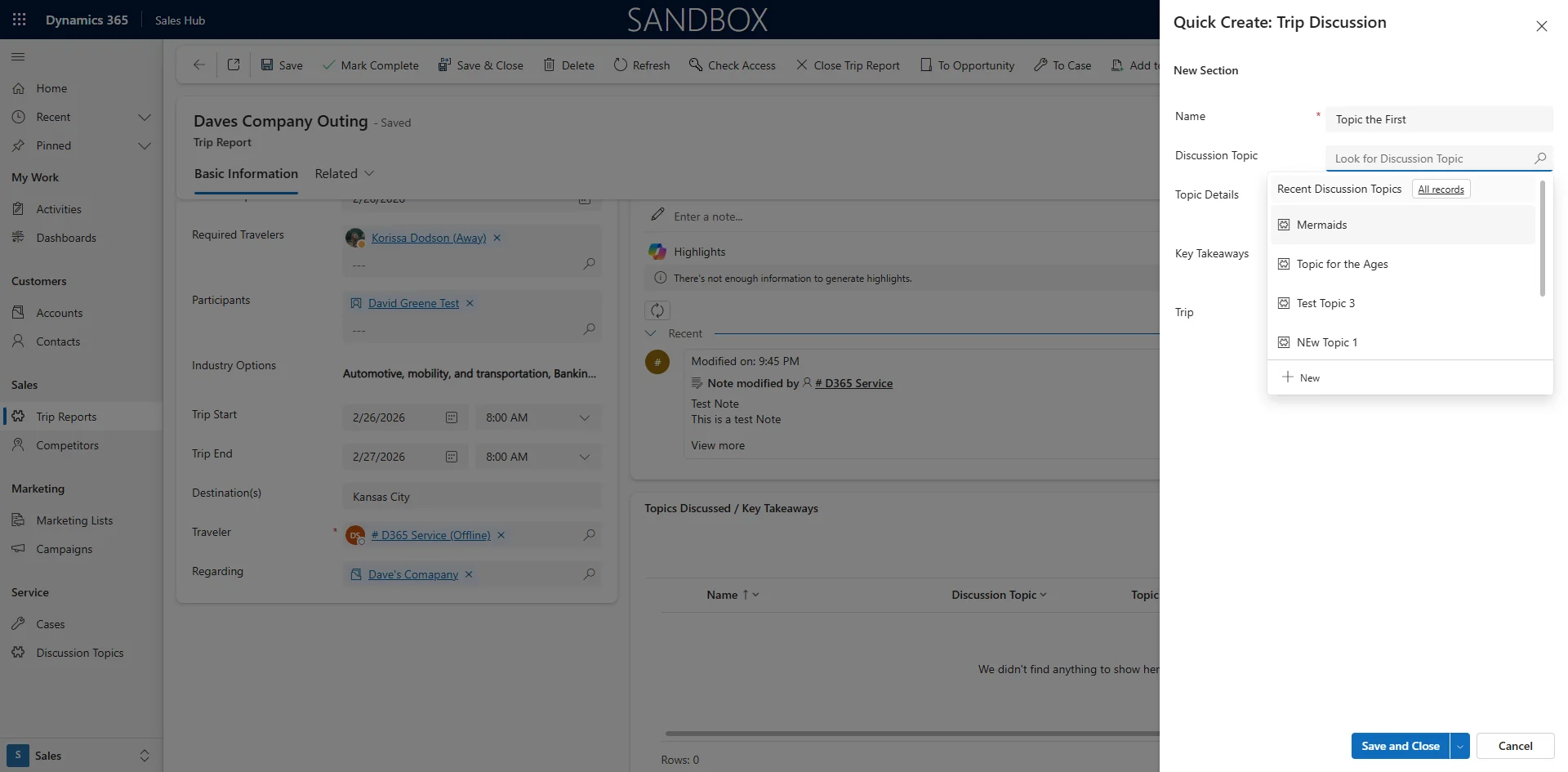 Screenshot showing Select an Existing Topic Or add A New Topic
