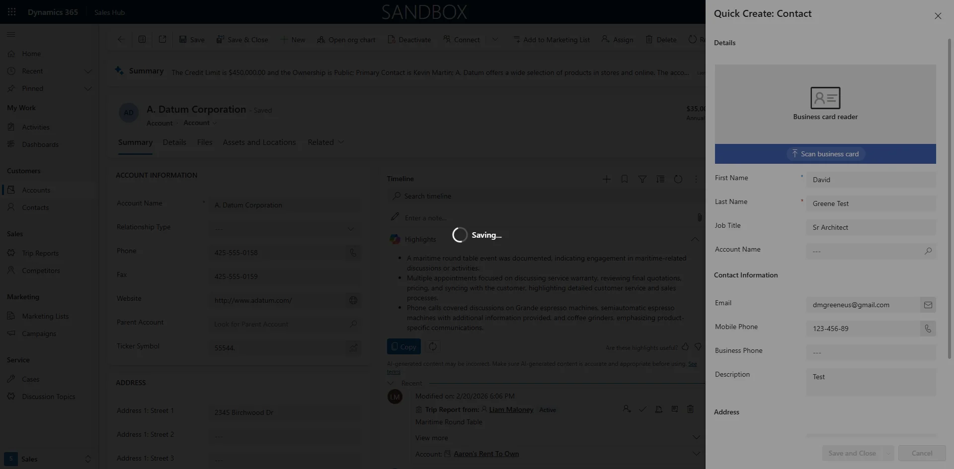Screenshot showing Click on 'Save and Close'