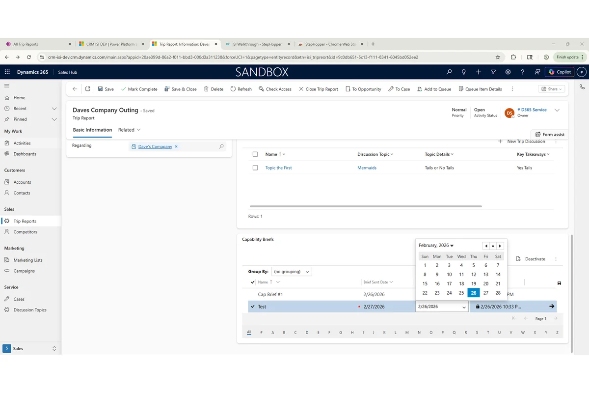 Screenshot showing Add Response Date to Record