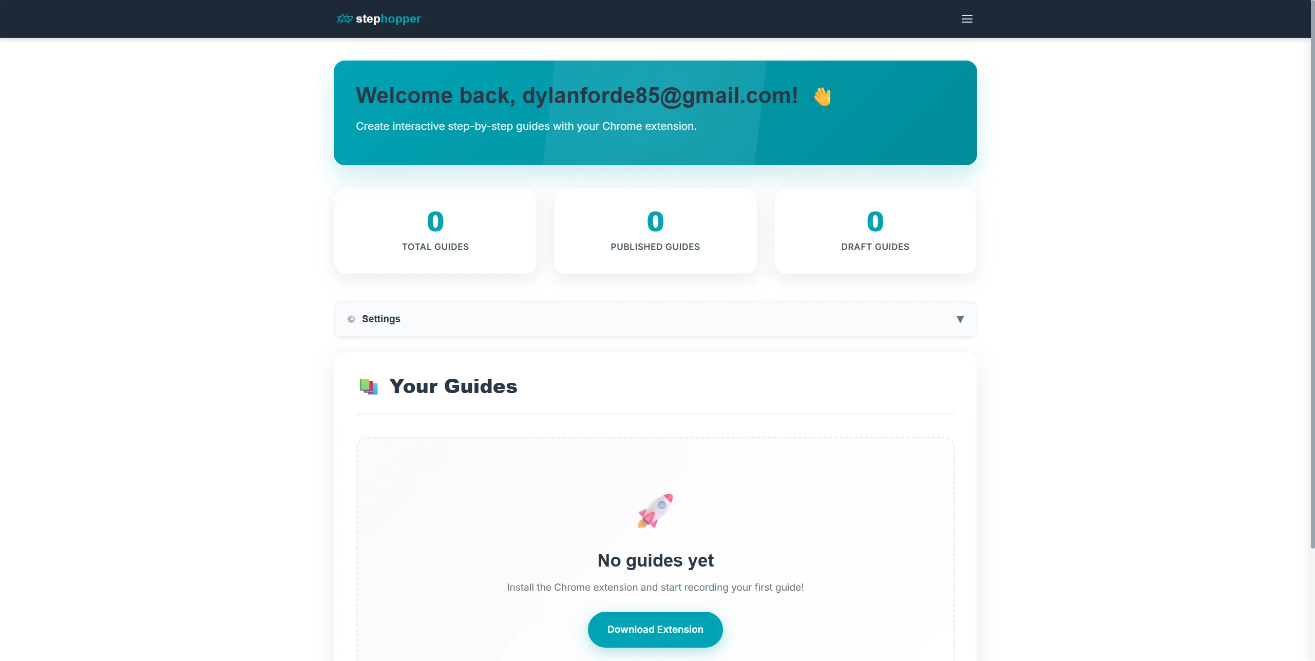 Screenshot showing Starting point - initial view of the page