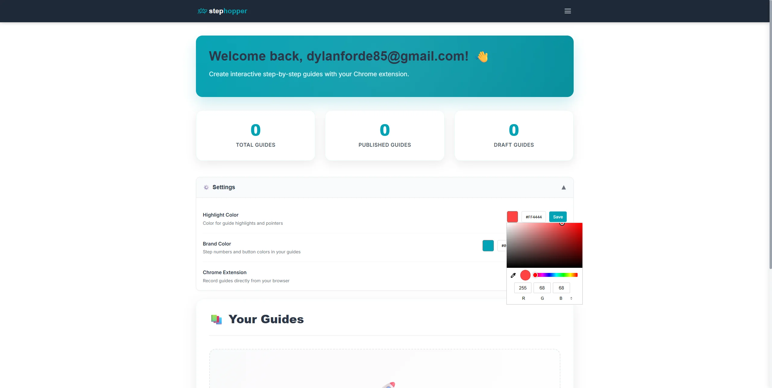Screenshot showing Click on input