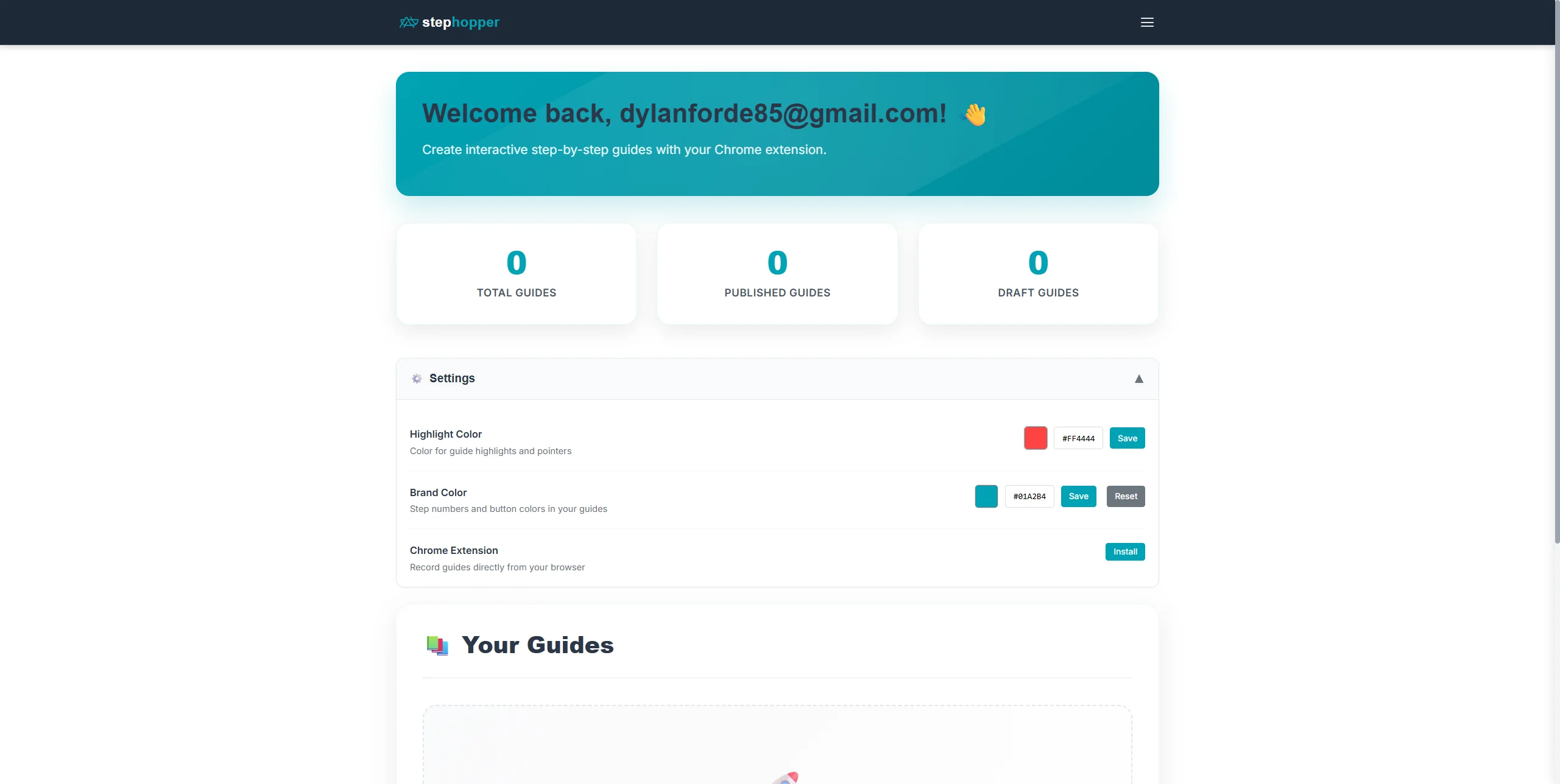 Screenshot showing Click on 'Settings ▼'