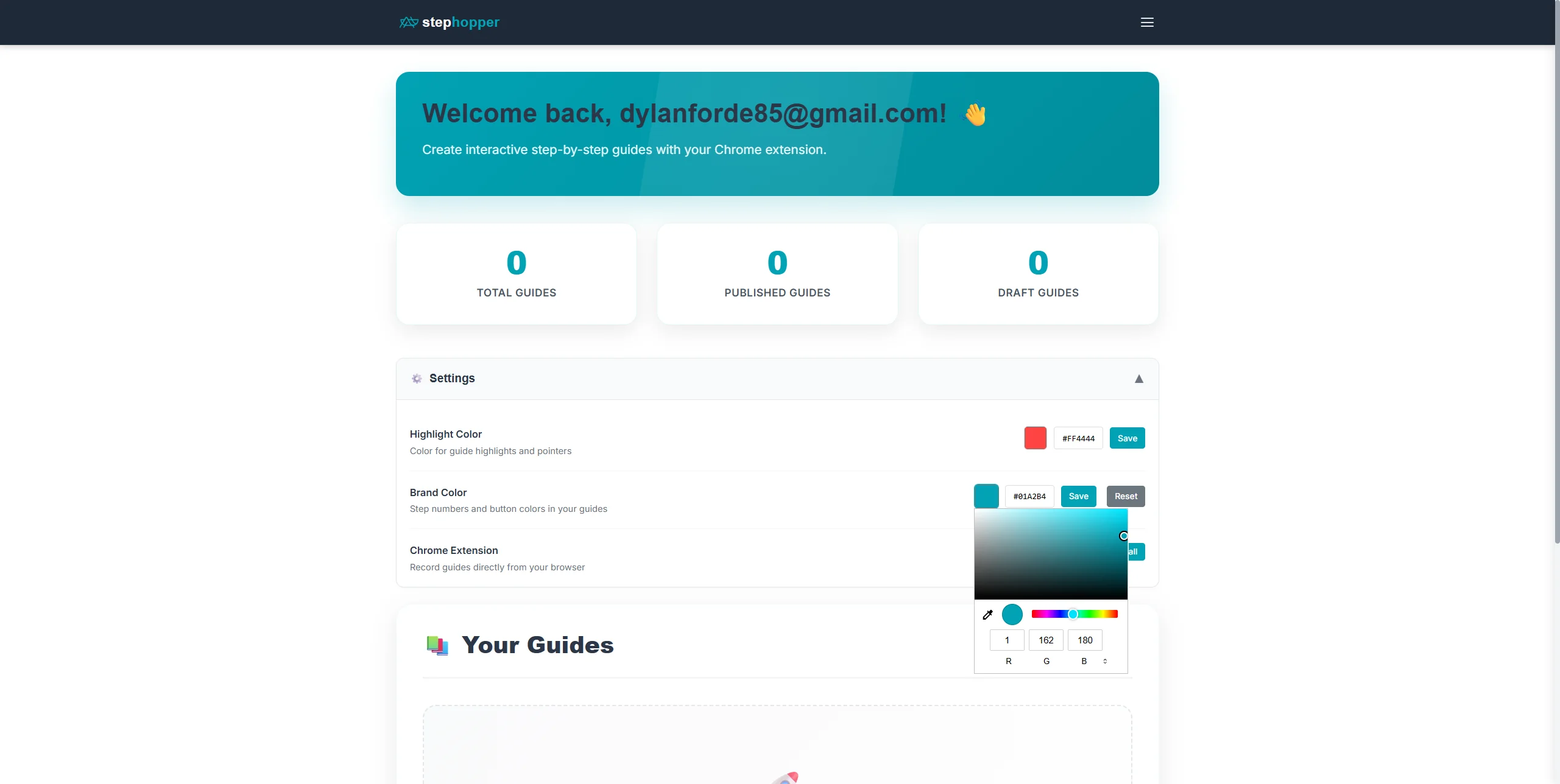 Screenshot showing Click on input