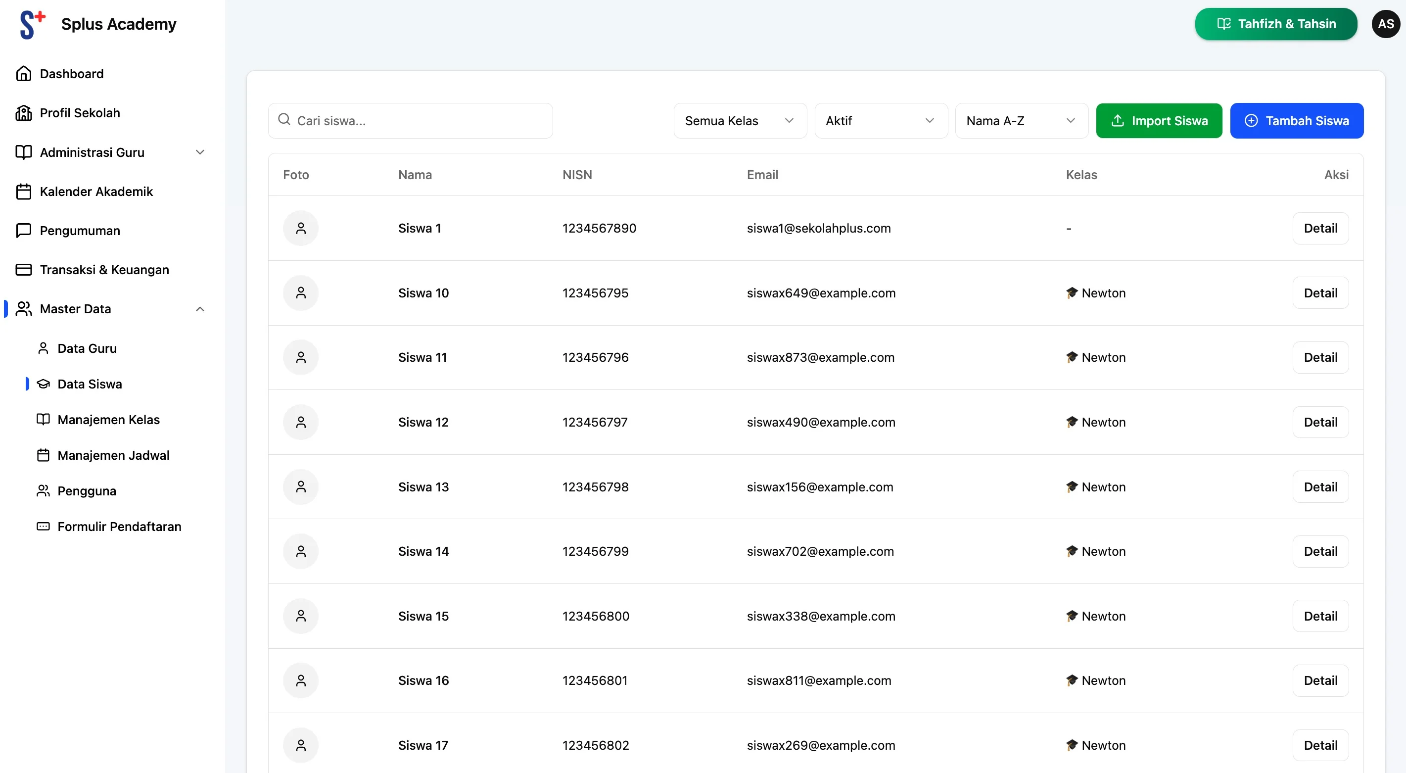 Screenshot showing Jika proses berhasil, maka semua data siswa akan ter record di dashboard. Jika tidak, maka tidak akan muncul. PASTIKAN DATA SISWA LENGKAP, DAN MENGGUNAKAN EMAIL YANG BERBEDA untuk masing-masing siswa.