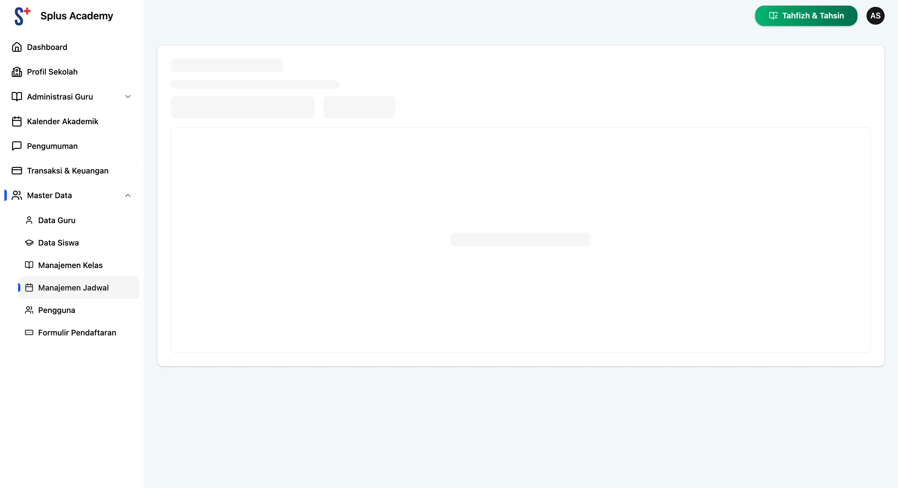 Screenshot showing Klik menu Manajemen Jadwal.