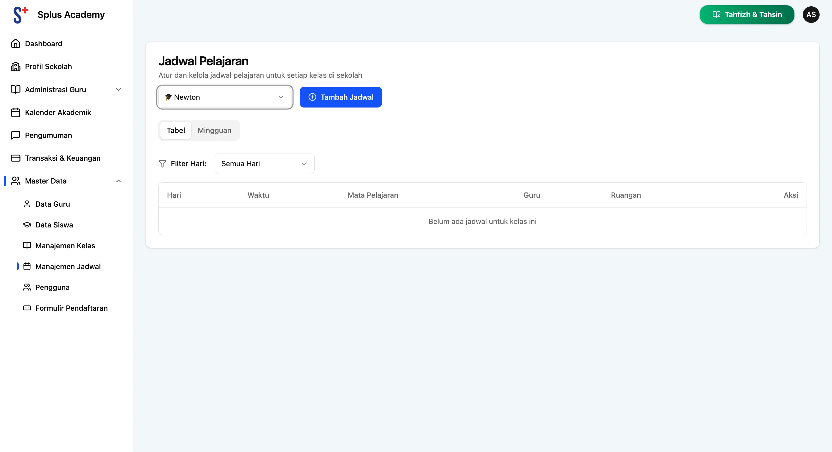 Screenshot showing Klik Tambah Jadwal