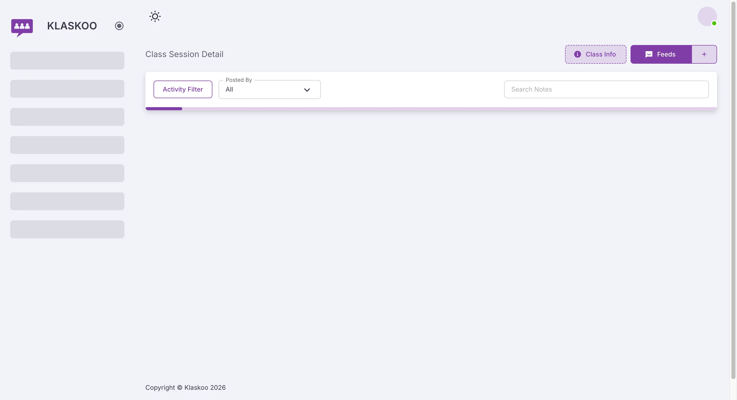 Screenshot showing Click on 'Class Feed (3)'