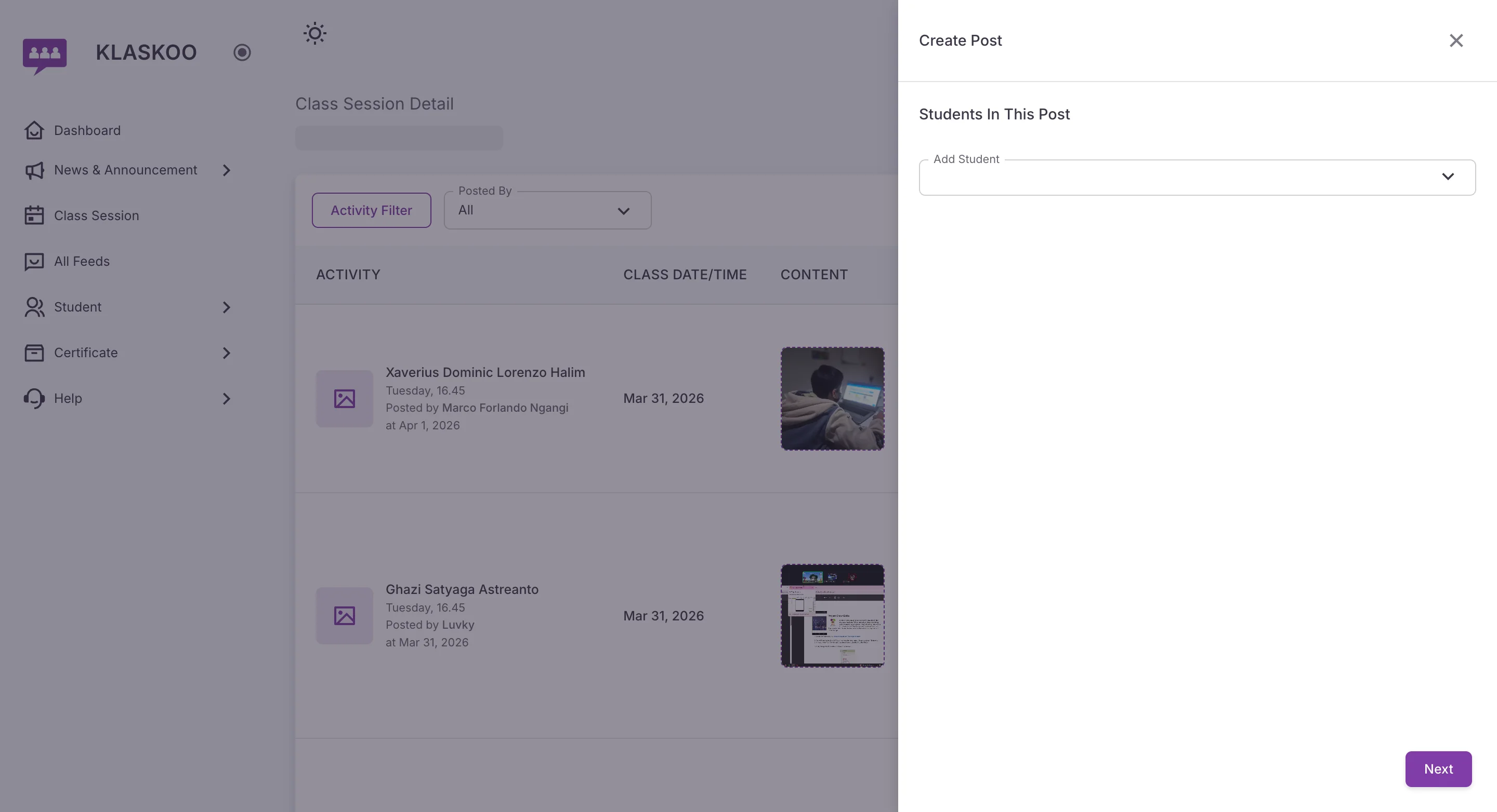 Screenshot showing Click on i