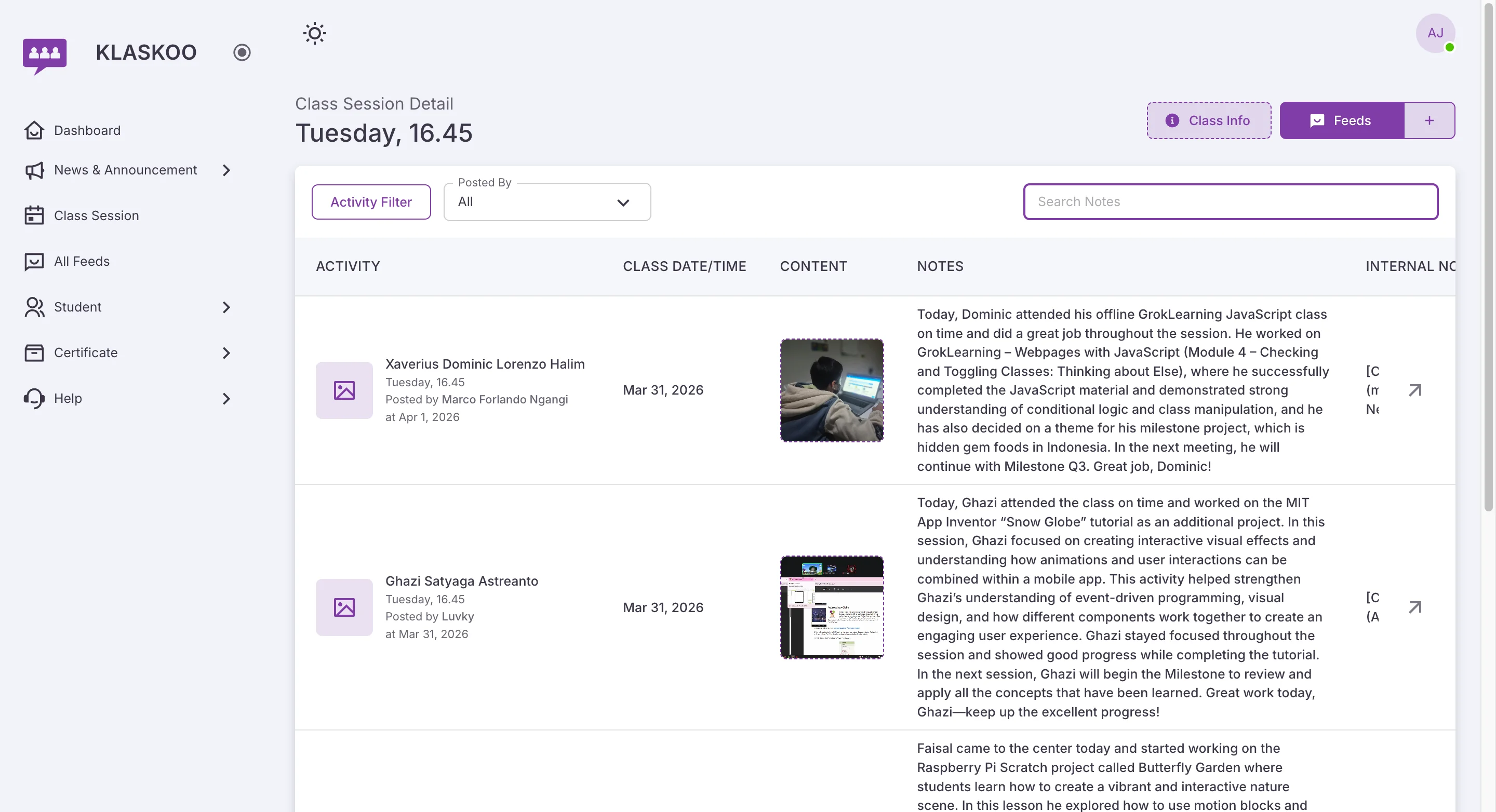 Screenshot showing Click on input