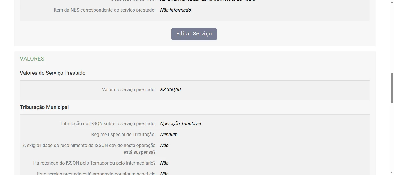 Screenshot showing Navigate to https://www.nfse.gov.br/EmissorNacional/DPS/EmitirNFSe?idr=aFJlUDNoUVZrakYzZStldm1ZZUc4UT090
